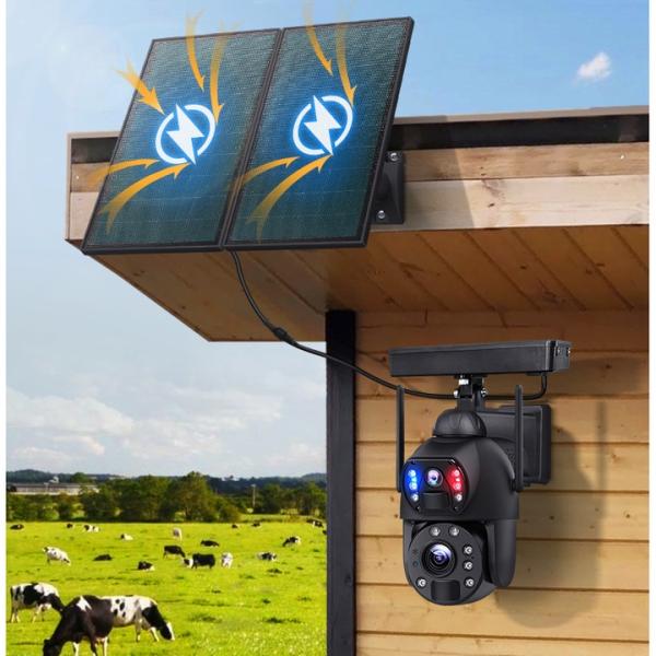 Camera de supraveghere 4G cu panou solar , ZOOM optic , dual lens